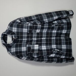 Lee HanTon Sherpa Lined Plaid Jacket Size 3XL Mens Black White Zip Outdoor Chore